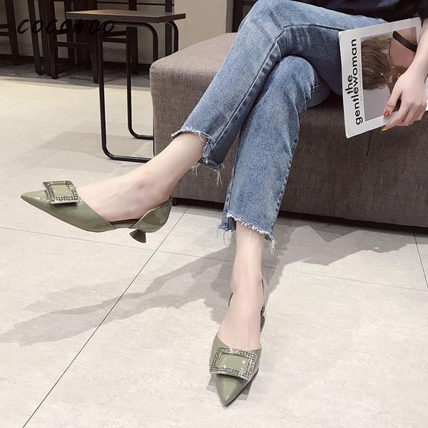 high heel women 2020 spring and autumn new korean style pointed rhinestone square buckle with fairy shoes, Black
high heel women 2020 spring and autumn new korean style pointed rhinestone square buckle with fairy shoes, Black