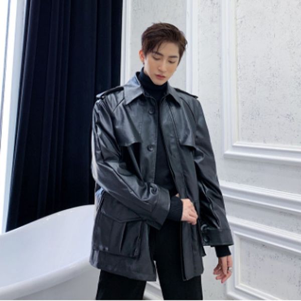 men fashion black belt pu leather jacket male streetwear hip hop punk gothic motorcycle jacket faux fur cargo coat outerwear, Tan;black
men fashion black belt pu leather jacket male streetwear hip hop punk gothic motorcycle jacket faux fur cargo coat outerwear, Tan;black