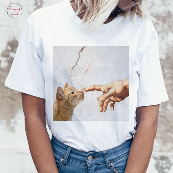 новый забавный кот casual с коротким рукавом футболка для женщин harajuku нового лето t shirt kawaii кошка белого tshirt мода top тиса, White
новый забавный кот casual с коротким рукавом футболка для женщин harajuku нового лето t shirt kawaii кошка белого tshirt мода top тиса, White