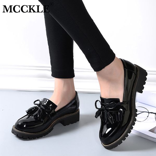 mcckle women low heels autumn woman' shoe fashion tassels patent leather platform shoes for woman sewing slip on female footwear y19070, Black
mcckle women low heels autumn woman' shoe fashion tassels patent leather platform shoes for woman sewing slip on female footwear y19070, Black
