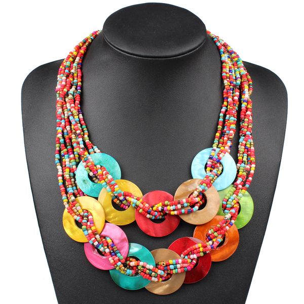 handmade small beads colorful sea shell necklace ethnic multi layer necklaces bohemian jewelry fashion women choker, Golden;silver
handmade small beads colorful sea shell necklace ethnic multi layer necklaces bohemian jewelry fashion women choker, Golden;silver