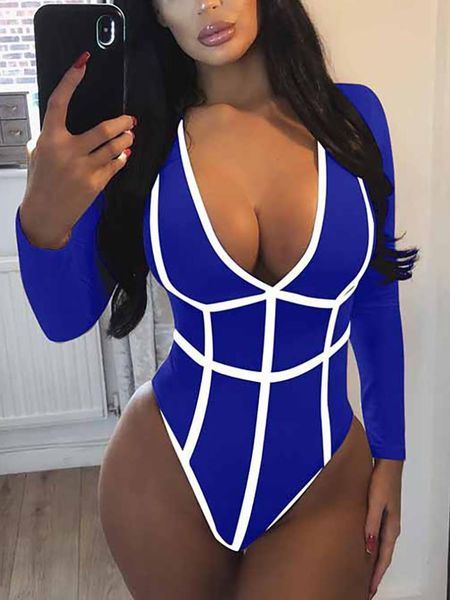 panelled designer swimsuit women slim summer striped one-piece beach long sleeved dark v neck fashion womens swimsuits, White;black
panelled designer swimsuit women slim summer striped one-piece beach long sleeved dark v neck fashion womens swimsuits, White;black