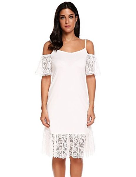 acevog women's summer cold shoulder crochet lace sleeve loose beach dress, Black;gray
acevog women's summer cold shoulder crochet lace sleeve loose beach dress, Black;gray