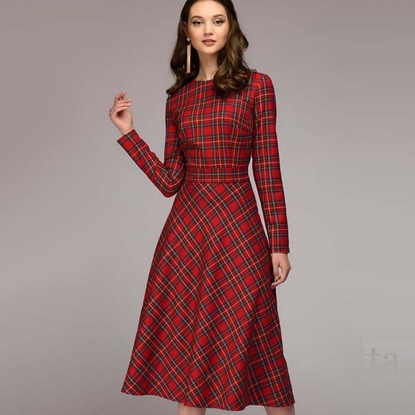 casual dresses women vintage plaid printed a-line sashes party dress long sleeve o neck elegant office lady 2021 winter fashion, Black;gray
casual dresses women vintage plaid printed a-line sashes party dress long sleeve o neck elegant office lady 2021 winter fashion, Black;gray