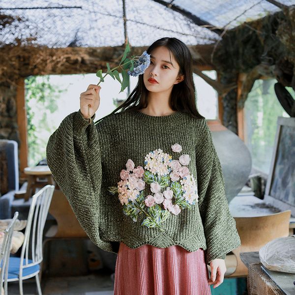 2020 autumn women modis vintage lazy casual ultra loose big batwing sleeve blackish green oversized short pullover sweater, White;black
2020 autumn women modis vintage lazy casual ultra loose big batwing sleeve blackish green oversized short pullover sweater, White;black