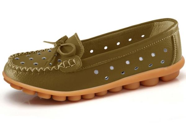 women shoes non-slip comfortable leather flats women's casual shoes 1117, Black