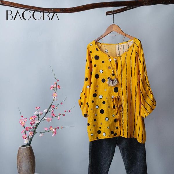 women vintage plus size loose blouse 3/4 sleeved striped dot print button linen down retro summer holiday boho shirts casual top, White
women vintage plus size loose blouse 3/4 sleeved striped dot print button linen down retro summer holiday boho shirts casual top, White