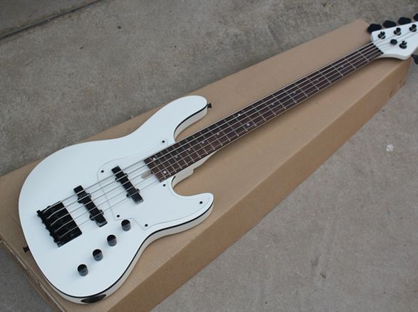 factory wholesale white 5-string electric bass guitar with rosewood fingerboard,white pickguard,offer customized
factory wholesale white 5-string electric bass guitar with rosewood fingerboard,white pickguard,offer customized