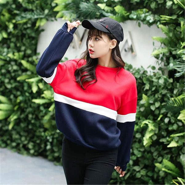 autumn new spell color stitching harajuku women hoodies pullover fleece loose female tracksuits casual round neck sweatshirt funny, Black
autumn new spell color stitching harajuku women hoodies pullover fleece loose female tracksuits casual round neck sweatshirt funny, Black