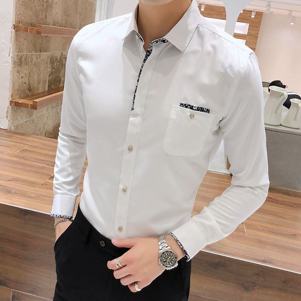 men fashion floral camisa masculina long sleeve shirt pocket slim formal casual male dress shirt 5xl 6 colors, White;black
men fashion floral camisa masculina long sleeve shirt pocket slim formal casual male dress shirt 5xl 6 colors, White;black