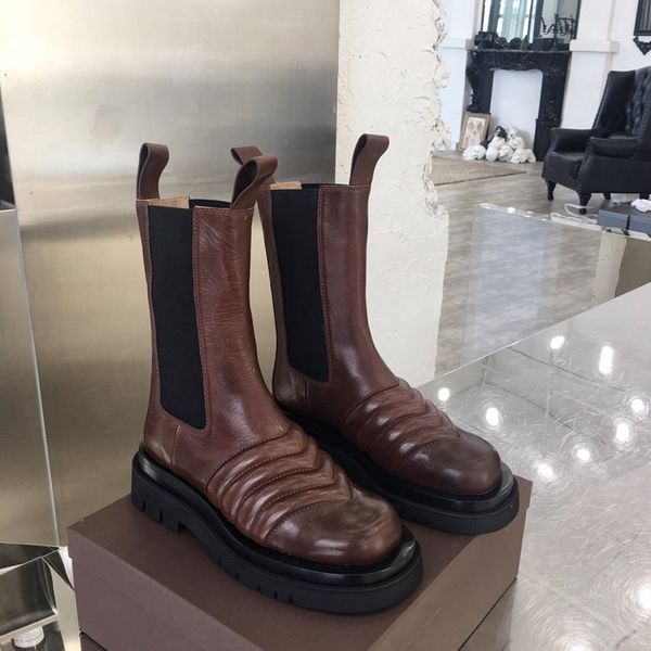 brand booties mid-calf boots in storm cuir women platform boots 2019 new fashion lady boot designer women boots 01, Black 
brand booties mid-calf boots in storm cuir women platform boots 2019 new fashion lady boot designer women boots 01, Black