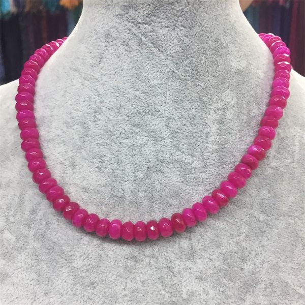 5*8mm faceted rose red vintage natural stone jewelry noble elegant exquisite rubies beaded chain choker necklace collier, Silver
5*8mm faceted rose red vintage natural stone jewelry noble elegant exquisite rubies beaded chain choker necklace collier, Silver
