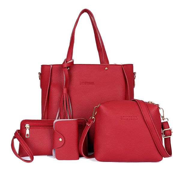 4pcs/set pu leather tassel handbags women solid color crossbody tote shoulder messenger clutch card holder wallets bags
4pcs/set pu leather tassel handbags women solid color crossbody tote shoulder messenger clutch card holder wallets bags