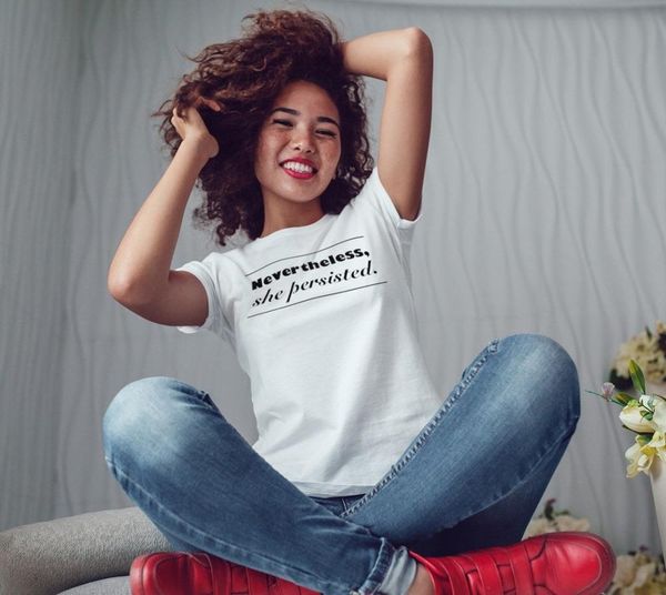 nevertheless she persisted t-shirt 100% cotton women graphic aesthetic quote grunge vintage fashion funny tshirt tee, White 
nevertheless she persisted t-shirt 100% cotton women graphic aesthetic quote grunge vintage fashion funny tshirt tee, White