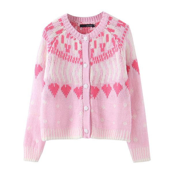 2019 new autumn pink love round neck sweater girl single-breasted cute sweetheart simple sweater, White
2019 new autumn pink love round neck sweater girl single-breasted cute sweetheart simple sweater, White