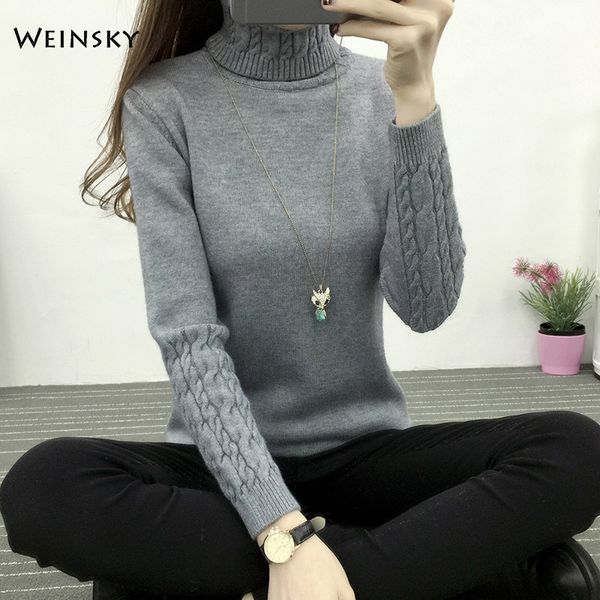 women turtleneck knitted sweater and pullovers korean fashion style female sweaters 2019 autumn and winter new, White;black
women turtleneck knitted sweater and pullovers korean fashion style female sweaters 2019 autumn and winter new, White;black