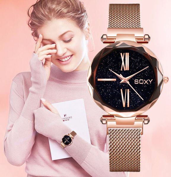 2019 rose gold watch women's fashion starry sky watches magnet buckle mesh belt diamond quartz watch women, Slivery;brown
2019 rose gold watch women's fashion starry sky watches magnet buckle mesh belt diamond quartz watch women, Slivery;brown