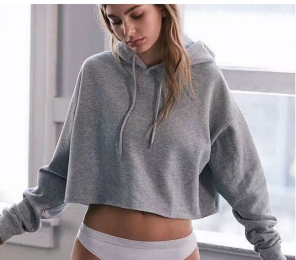 women long sleeve hooded sweatshirt loose crop gym running sports short hoodies fitness solid cotton, Black
women long sleeve hooded sweatshirt loose crop gym running sports short hoodies fitness solid cotton, Black