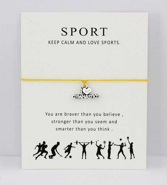 gymnastics gym card bracelets sports antique silver charm jewelry yellow pink aqua red wax cord women girl boy men gift, Golden;silver
gymnastics gym card bracelets sports antique silver charm jewelry yellow pink aqua red wax cord women girl boy men gift, Golden;silver