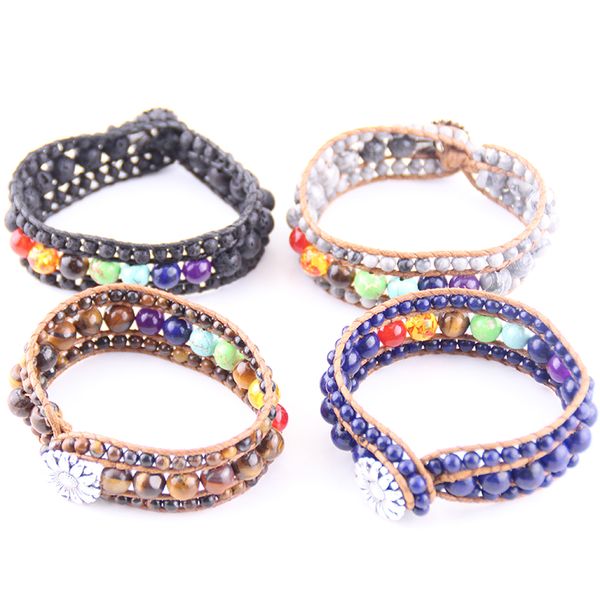 drop ship fashion beautiful energy beaded bracelet handmade natural stone 7 chakra wrap bracelets & bangles, White
drop ship fashion beautiful energy beaded bracelet handmade natural stone 7 chakra wrap bracelets & bangles, White