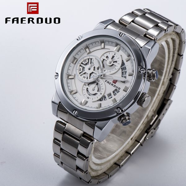 men fearduo chronograph 2019 new watches quartz sports waterproof relogio masculino, Slivery;brown
men fearduo chronograph 2019 new watches quartz sports waterproof relogio masculino, Slivery;brown
