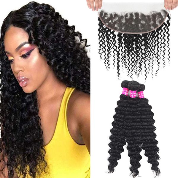 9a deep wave brazilian virgin hair with 13x4 ear to ear lace frontal closure deep wave kinky curly water wave with 13x4 frontal closure, Black
9a deep wave brazilian virgin hair with 13x4 ear to ear lace frontal closure deep wave kinky curly water wave with 13x4 frontal closure, Black