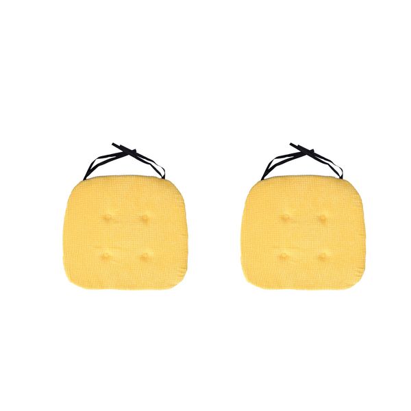 2pieces yellow non slip polyester seat cushion chair pads with ties 16 x 16inch
2pieces yellow non slip polyester seat cushion chair pads with ties 16 x 16inch