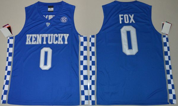 

deaaron fox stitched kentucky wildcats edrice adebayo devin booker malik monk men's john calipari college basketball jersey, Black