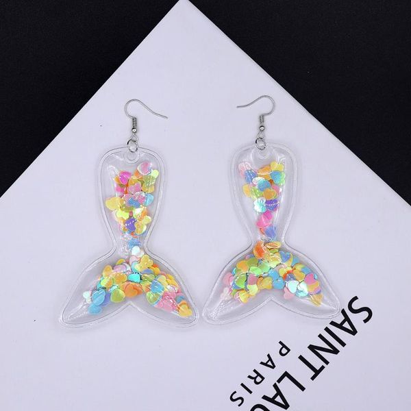 cute bling fish tail transparent dangle drop earrings romantic harajuku quicksand earrings for woman girl sweet party jewelry, Silver
cute bling fish tail transparent dangle drop earrings romantic harajuku quicksand earrings for woman girl sweet party jewelry, Silver