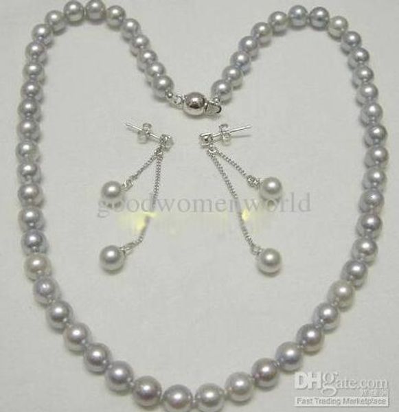 fine pearl jewelry set 8-9mm 18inch akoya silver gray pearls necklace&earring 925s
fine pearl jewelry set 8-9mm 18inch akoya silver gray pearls necklace&earring 925s