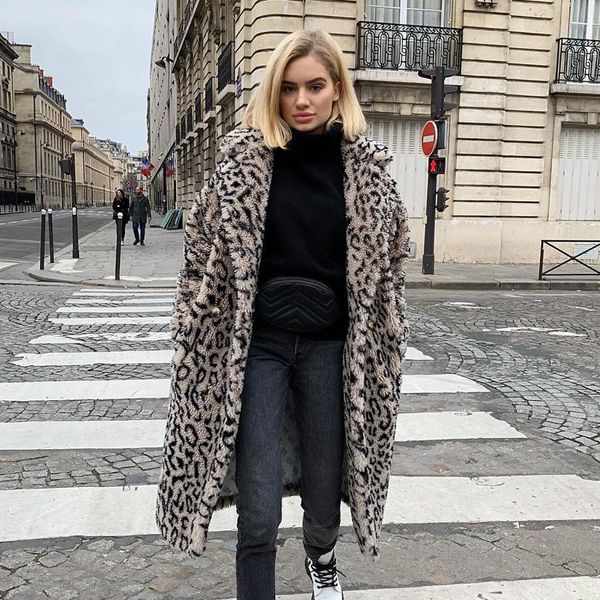 oversized leopard long teddy bear jacket coat women 2019 winter ladies overcoat chunky outerwear plus size faux lamb fur jackets, Black
oversized leopard long teddy bear jacket coat women 2019 winter ladies overcoat chunky outerwear plus size faux lamb fur jackets, Black