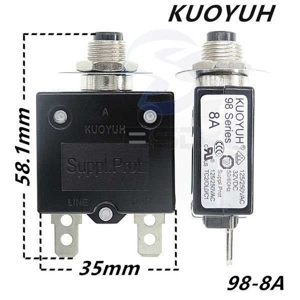 circuit breakers taiwan kuoyuh 98 series-8a overcurrent protector overload switch 
circuit breakers taiwan kuoyuh 98 series-8a overcurrent protector overload switch