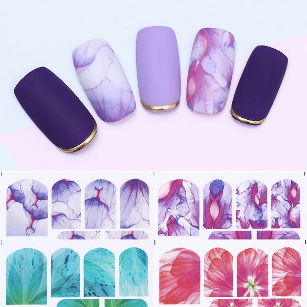 2 pcs colorful flower nail water decal set half transparent blue white flower manicure nail art transfer sticker random patterns, Black
2 pcs colorful flower nail water decal set half transparent blue white flower manicure nail art transfer sticker random patterns, Black