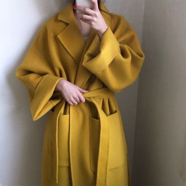 women oversize coat winter wool overcoat long bandage woolen coat cardigan loose plus size abrigos mujer manteau femme hiver, Black
women oversize coat winter wool overcoat long bandage woolen coat cardigan loose plus size abrigos mujer manteau femme hiver, Black
