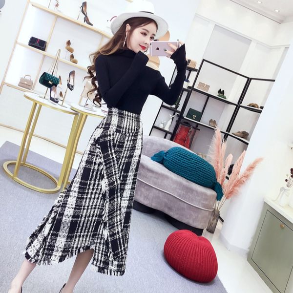 два-piece set 2020 весной и осенью новый стиль sexy -плечий вязаная рубашка высокой талии плед юбка для женщин, White
два-piece set 2020 весной и осенью новый стиль sexy -плечий вязаная рубашка высокой талии плед юбка для женщин, White