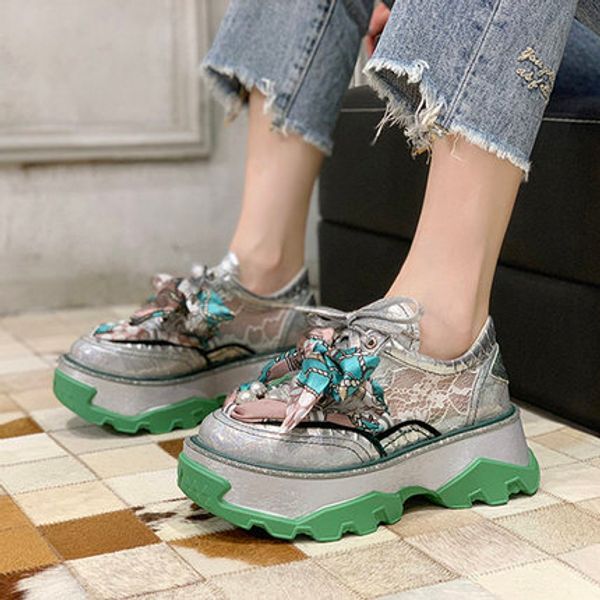 spring 2020 new thick bottom increased pearl lace mesh lace-up muffin shoes fashion wild casual shoes, Black
spring 2020 new thick bottom increased pearl lace mesh lace-up muffin shoes fashion wild casual shoes, Black