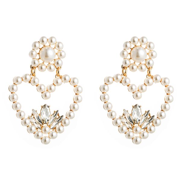 vintage hollow heart statement dangle earring elegant simulated pearl crystal drop earring bridal wedding party brincos jewelry, Silver
vintage hollow heart statement dangle earring elegant simulated pearl crystal drop earring bridal wedding party brincos jewelry, Silver