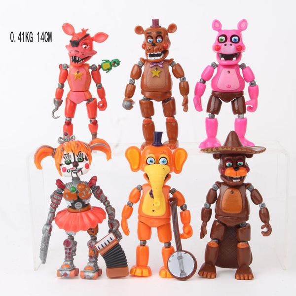 6 pcs/set led lightening movable joints fnaf five nights at freddy's action figure toys foxy freddy chica model dolls kid toys b1
6 pcs/set led lightening movable joints fnaf five nights at freddy's action figure toys foxy freddy chica model dolls kid toys b1