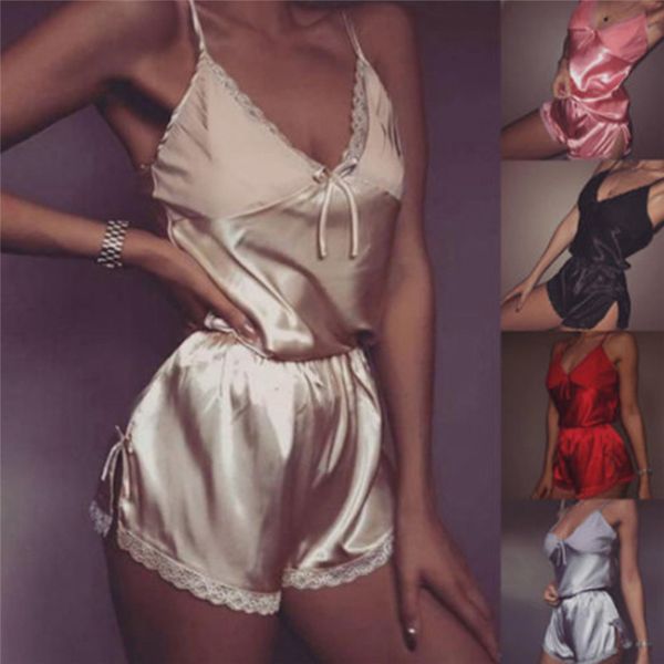 2pcs thefound women satin silk pajama set sleeveless v neck floral sleepwear high waist shorts ladies summer lingerie, Black;red
2pcs thefound women satin silk pajama set sleeveless v neck floral sleepwear high waist shorts ladies summer lingerie, Black;red