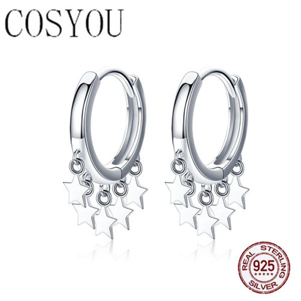 cosyou 2019 authentic 925 sterling silver round star circle hoop earrings for women jewelry earrings girlfriend gift sce684, Golden;silver
cosyou 2019 authentic 925 sterling silver round star circle hoop earrings for women jewelry earrings girlfriend gift sce684, Golden;silver