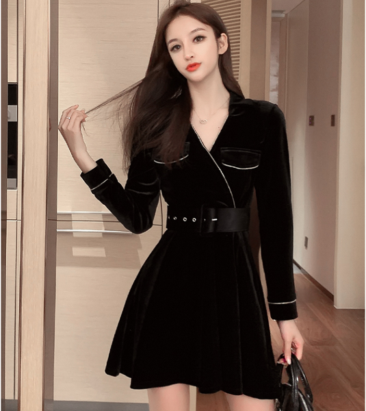 women autumn winter new velvet long sleeve casual v-neck high waist a-line dresses female fashion high street slim dresses, Black;gray
women autumn winter new velvet long sleeve casual v-neck high waist a-line dresses female fashion high street slim dresses, Black;gray