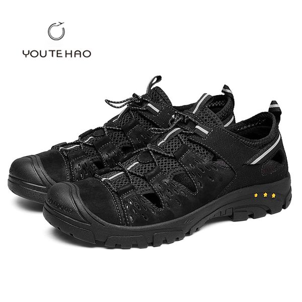 men's shoes large size spring summer sandals leather retro sneakers running shoes breathable non-slip wear-resistant casual tide, Black
men's shoes large size spring summer sandals leather retro sneakers running shoes breathable non-slip wear-resistant casual tide, Black