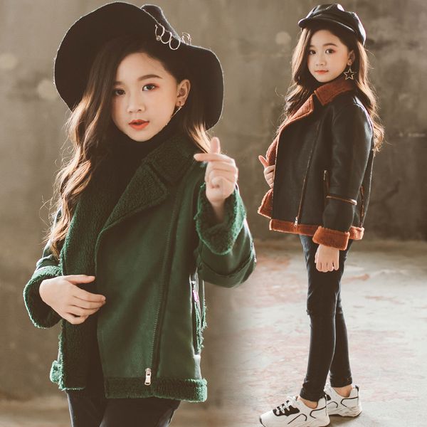children pu leather spring winter jacket velvet thick cardigan coat black green vintage clothes for girls 3-12years overcoat, Blue;gray
children pu leather spring winter jacket velvet thick cardigan coat black green vintage clothes for girls 3-12years overcoat, Blue;gray