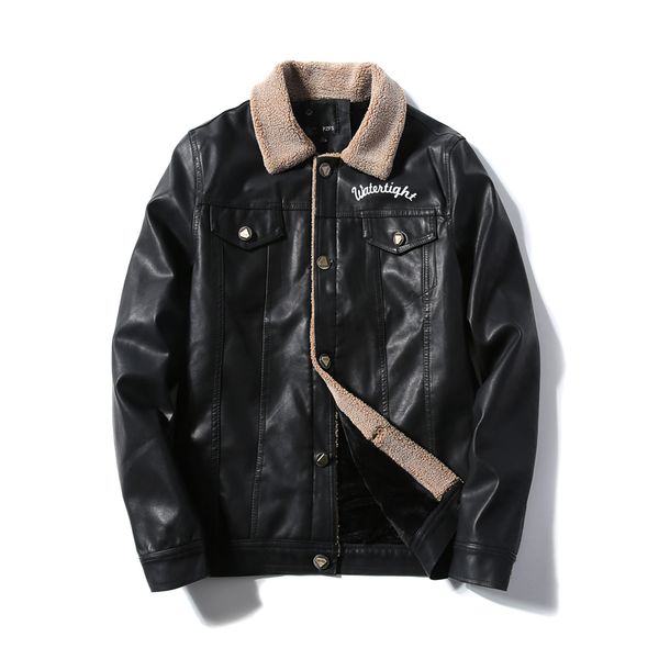 men's fur & faux nice winter leather men large size thick casual jacket fashion wool liner pu warm coats, Black
men's fur & faux nice winter leather men large size thick casual jacket fashion wool liner pu warm coats, Black