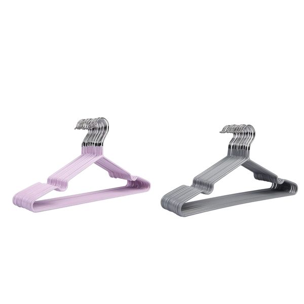 pvc hangers 20 pack heavy duty dry wet clothes hangers with non-slip pads space saving organizer - gray & purple
pvc hangers 20 pack heavy duty dry wet clothes hangers with non-slip pads space saving organizer - gray & purple