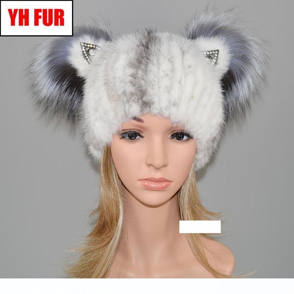 2019 winter warm women knitted real caps natural real hats two sliver fur balls beanies hat, Blue;gray
2019 winter warm women knitted real caps natural real hats two sliver fur balls beanies hat, Blue;gray