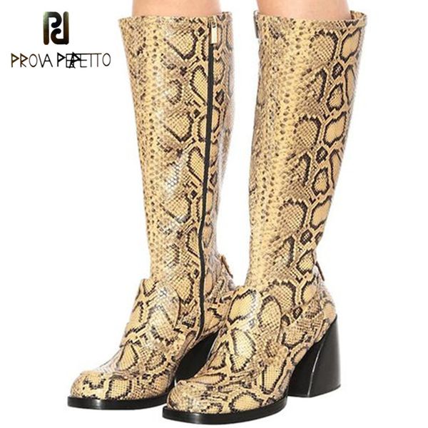 prova perfetto women knee high boots runway round toe autumn motorcycle boots python snake pattern chunky high heels botas mujer, Black
prova perfetto women knee high boots runway round toe autumn motorcycle boots python snake pattern chunky high heels botas mujer, Black