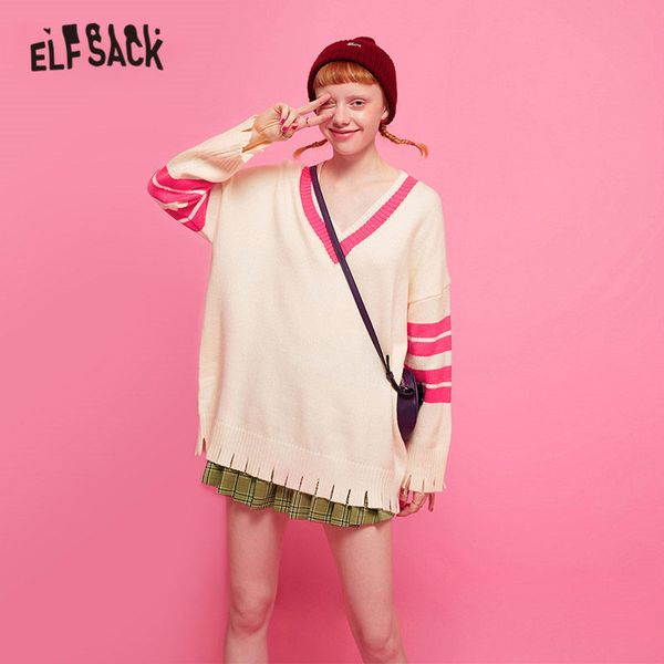 elfsack milk white solid fringe preppy knitted sweater women pullover 2019 autumn pink striped sleeve office ladies sweaters, White;black
elfsack milk white solid fringe preppy knitted sweater women pullover 2019 autumn pink striped sleeve office ladies sweaters, White;black