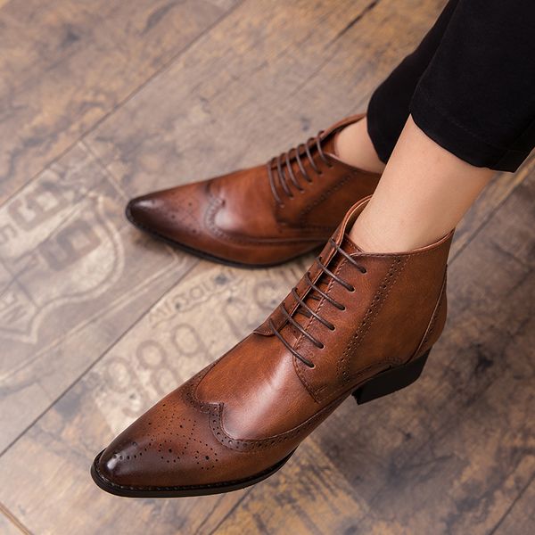 cimim pointed toe men bullock business leather boots new italy fashion hairstylist boots winter men's, Black
cimim pointed toe men bullock business leather boots new italy fashion hairstylist boots winter men's, Black