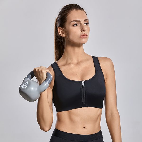women's high impact front zip full coverage padded wirebreathable mesh racerback sports bra, White;black
women's high impact front zip full coverage padded wirebreathable mesh racerback sports bra, White;black